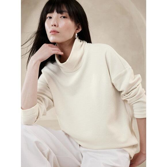 Banana Republic Ottoman Fleece Sweatshirt - M - Snow Day - Picture 2 of 4